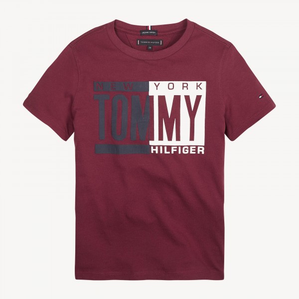 tommy hilfiger burgundy t shirt