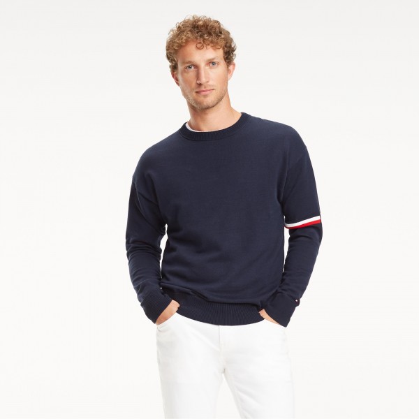 tommy hilfiger crew neck sweatshirt mens