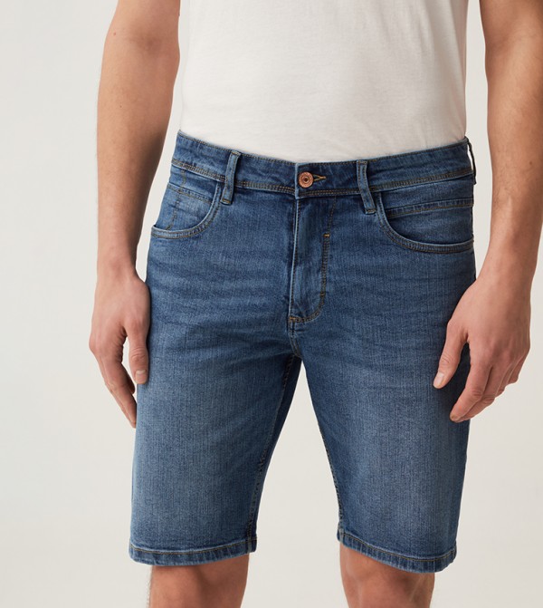 او في اس او في اس - أزرق Denim shorts
