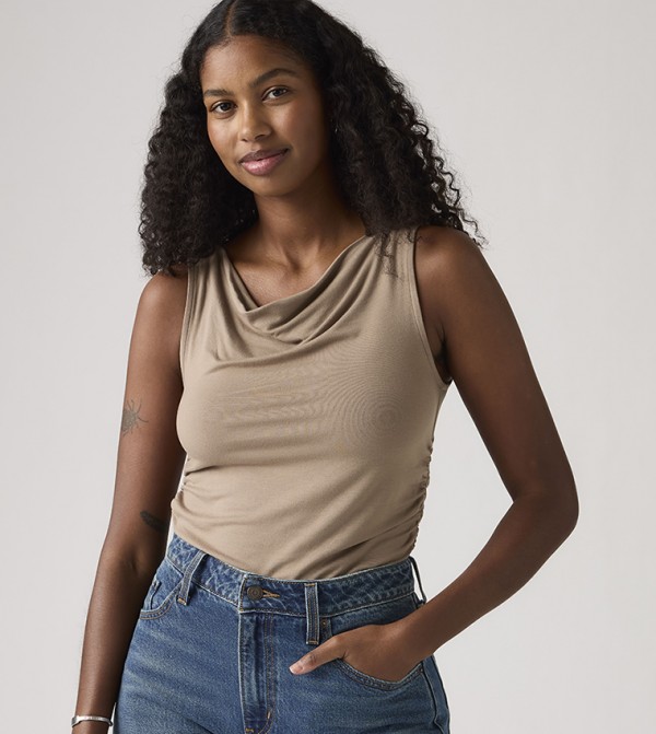 ليفايز  بلوزات - بيج Sleeveless Tops