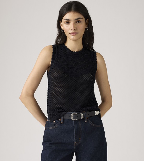 Levi's  Sleeveless Tops - Black Sleeveless Tops