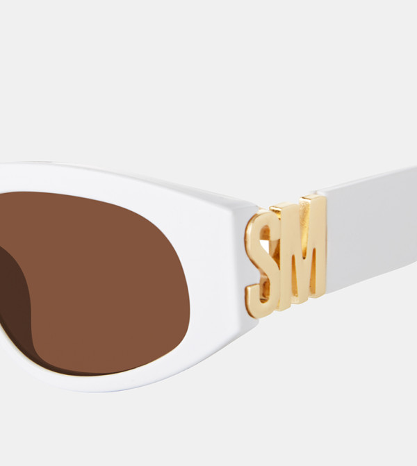 Steve Madden Steve Madden - White Round Sunglasses