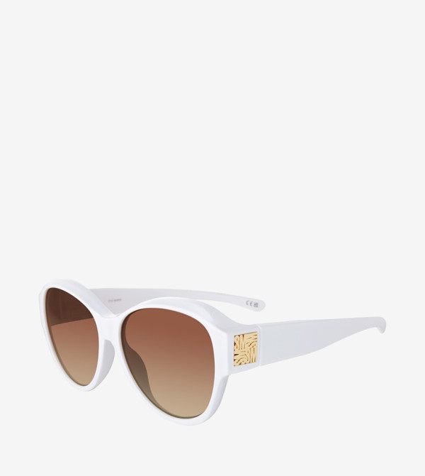 Steve Madden  Round Sunglasses - White Round Sunglasses
