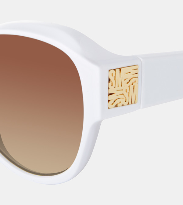 Steve Madden  Round Sunglasses - White Round Sunglasses