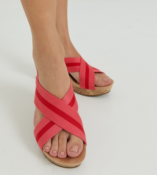 Life Stride  - Red Wedge Sandals