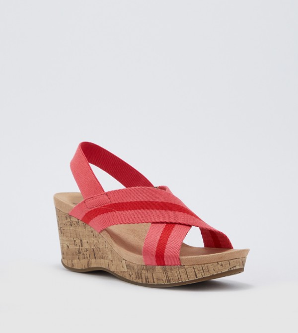 Life Stride  - Red Wedge Sandals