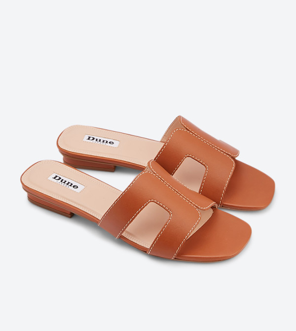Dune London  Flip flops and Slides - Tan Flat Sandals