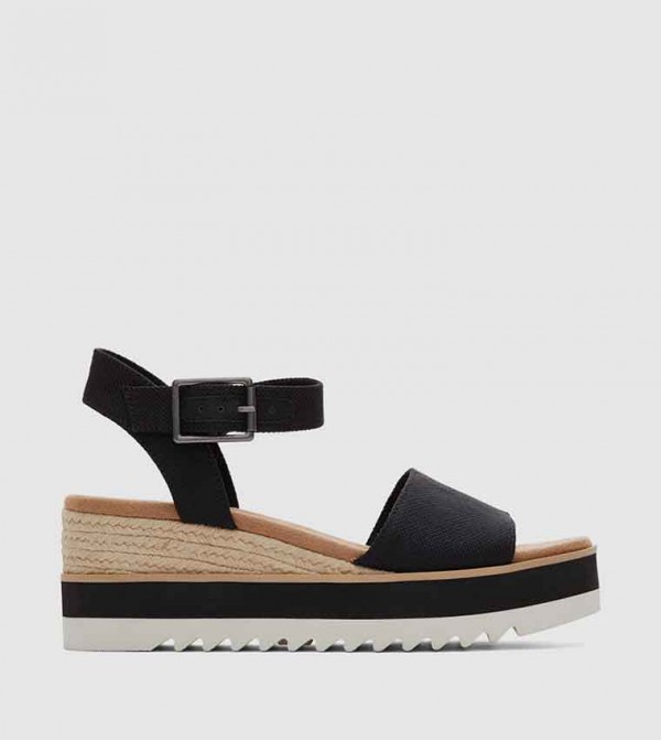 Toms toms-her-patterned - Black Flat Sandals