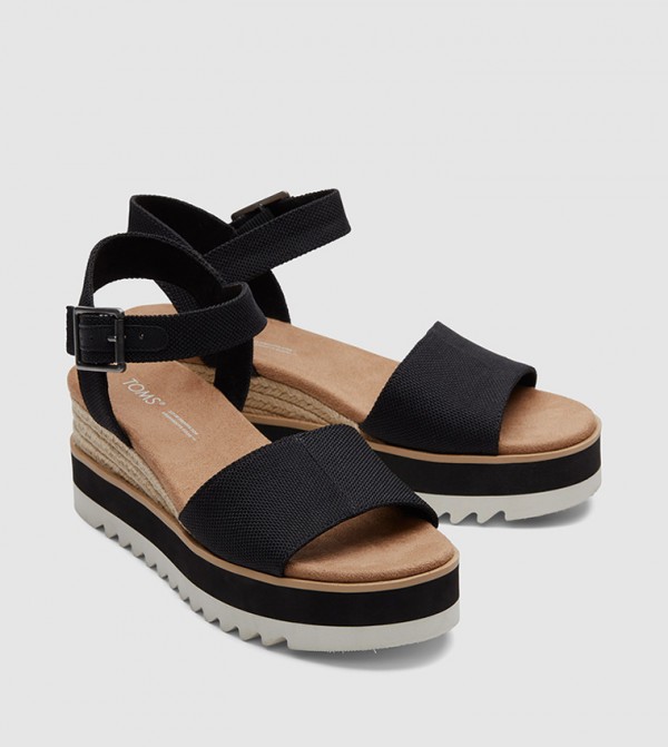 Toms toms-her-patterned - Black Flat Sandals