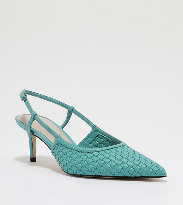 Charles & Keith Woven Essentials - Green Heeled Sandals