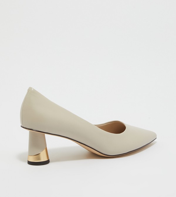 Charles & Keith Fashion Heels - White Block Heels