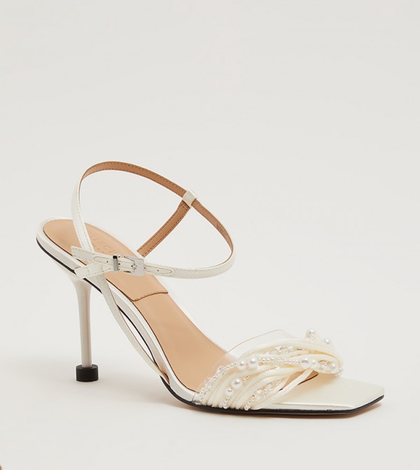 Charles & Keith Charles & Keith - White Heeled Sandals