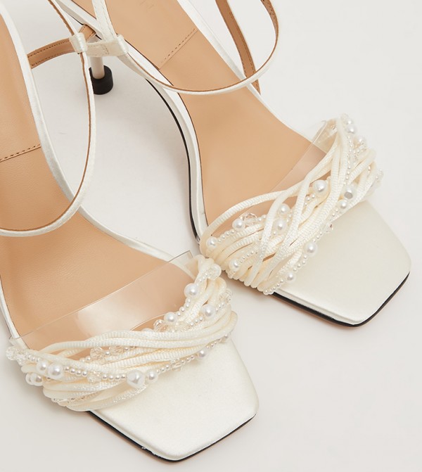 Charles & Keith Charles & Keith - White Heeled Sandals