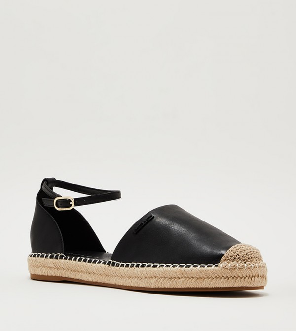 Charles & Keith  kimono-denim-slipons - Black Mules