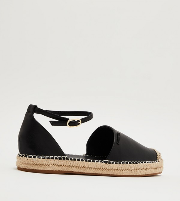 Charles & Keith  kimono-denim-slipons - Black Mules