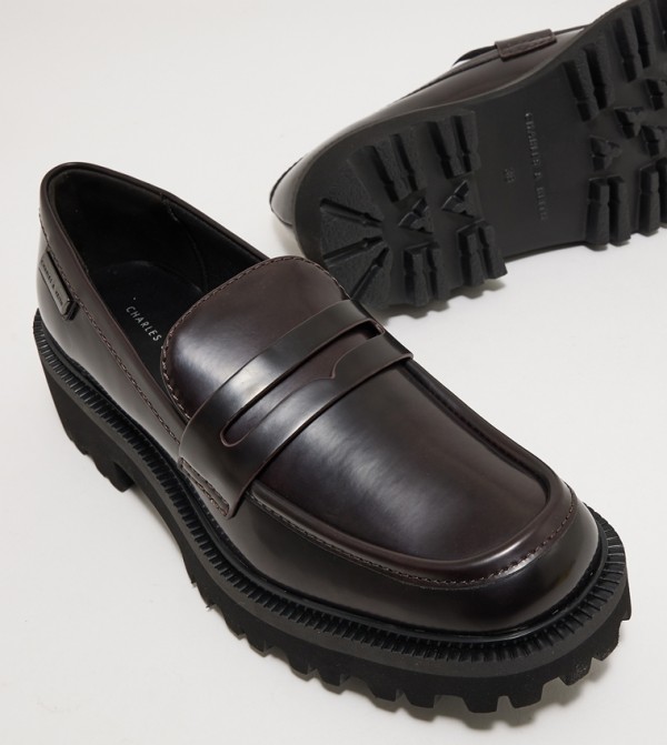 Charles & Keith  - Burgundy Loafers/Moccasins