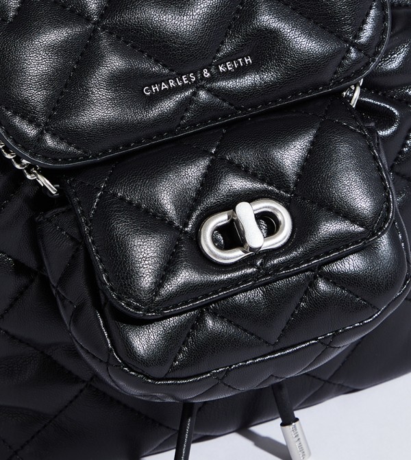 Charles & Keith Travel Bags - Black Backpacks