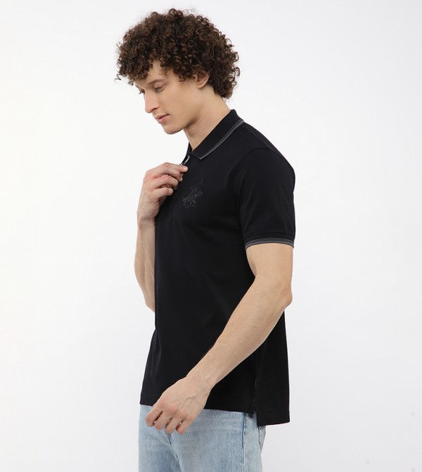 Beverly Hills Polo Club  T-Shirts - Black Polo T-shirts