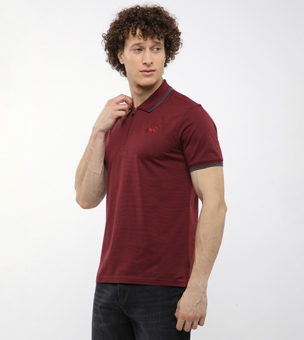 Beverly Hills Polo Club  T-Shirts - Maroon Polo T-shirts