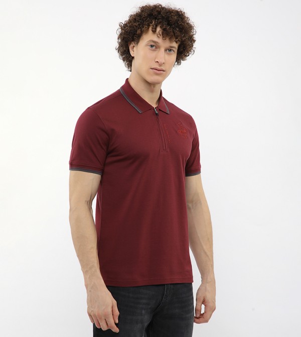 Beverly Hills Polo Club  T-Shirts - Maroon Polo T-shirts