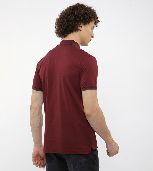 Beverly Hills Polo Club  T-Shirts - Maroon Polo T-shirts