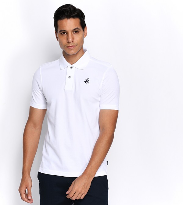 Beverly Hills Polo Club  Polo T-Shirts - White Polo T-shirts