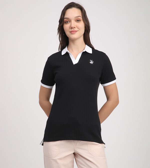 Beverly Hills Polo Club  T-Shirts - Black Polo T-shirts