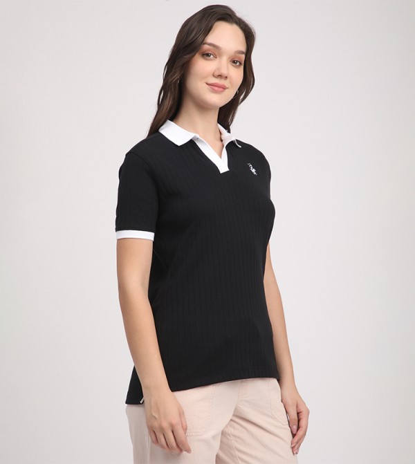 Beverly Hills Polo Club  T-Shirts - Black Polo T-shirts
