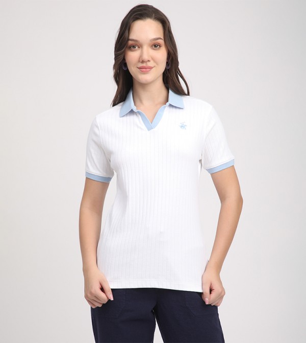 Beverly Hills Polo Club  T-Shirts - White Polo T-shirts