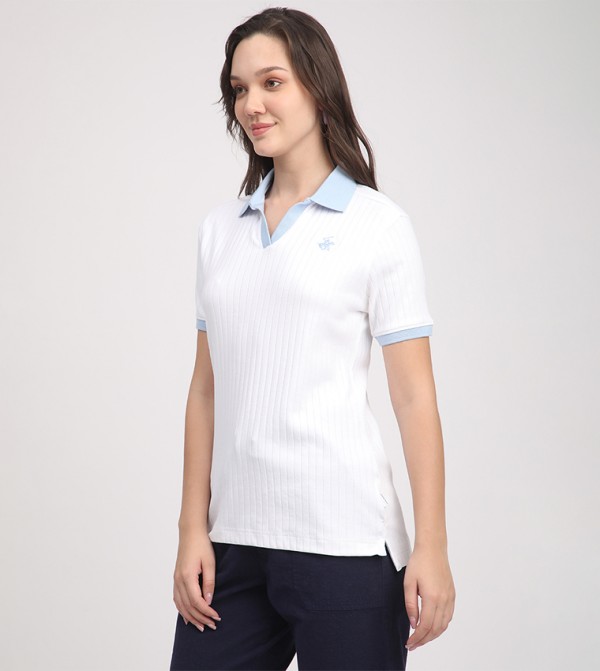 Beverly Hills Polo Club  T-Shirts - White Polo T-shirts