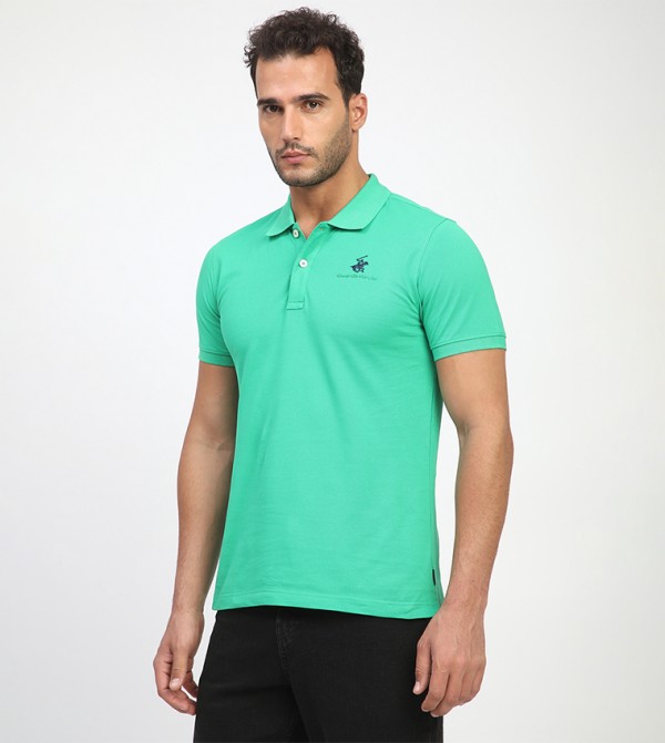 Beverly Hills Polo Club  Polo T-Shirts - Green Polo T-shirts