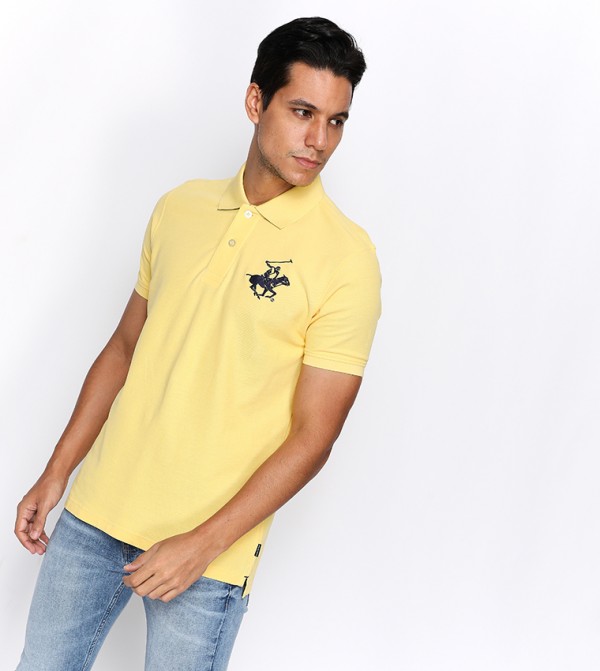 Beverly Hills Polo Club  T-Shirts - Yellow Polo T-shirts