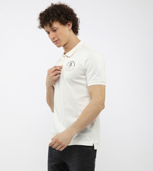 Beverly Hills Polo Club  Polo T-Shirts - White Polo T-shirts