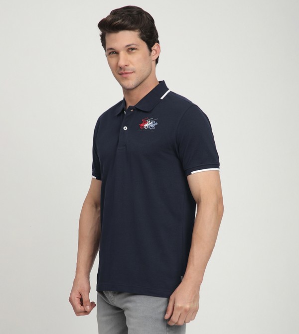 Beverly Hills Polo Club  T-Shirts - Navy Polo T-shirts