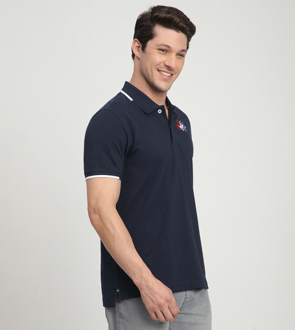 Beverly Hills Polo Club  T-Shirts - Navy Polo T-shirts