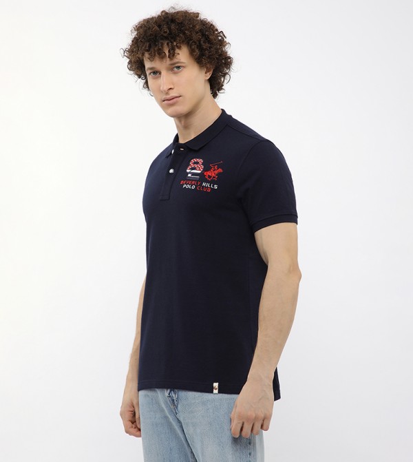 Beverly Hills Polo Club  T-Shirts - Navy Polo T-shirts
