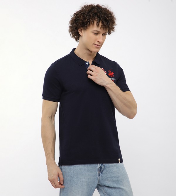 Beverly Hills Polo Club  T-Shirts - Navy Polo T-shirts
