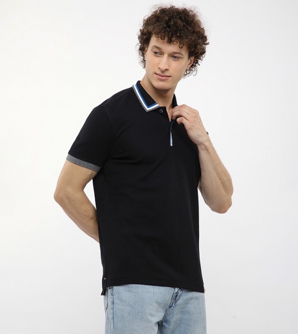 Beverly Hills Polo Club  Polo T-Shirts - Black Polo T-shirts