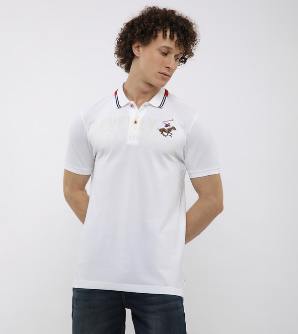 Beverly Hills Polo Club  Polo T-Shirts - White Polo T-shirts