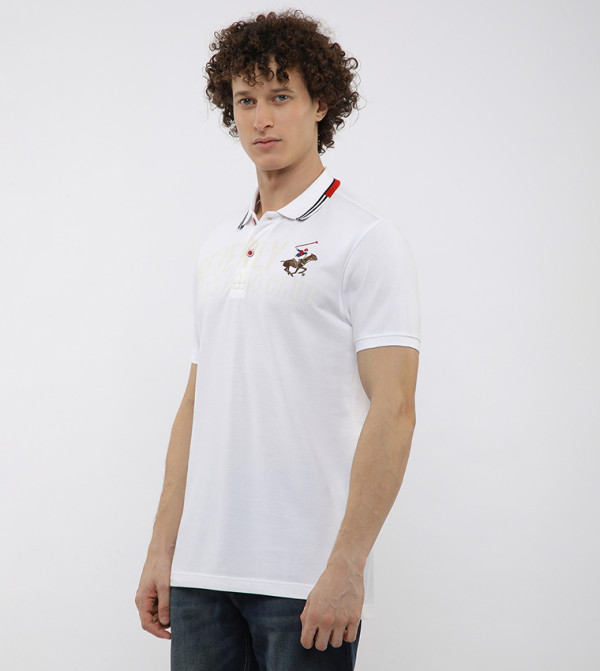 Beverly Hills Polo Club  Polo T-Shirts - White Polo T-shirts