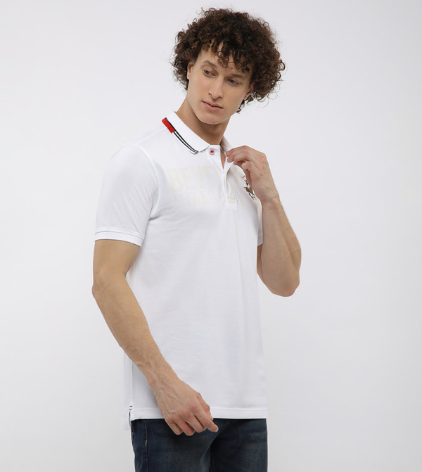 Beverly Hills Polo Club  Polo T-Shirts - White Polo T-shirts
