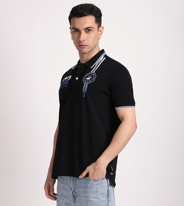 Beverly Hills Polo Club  T-Shirts - Black Polo T-shirts