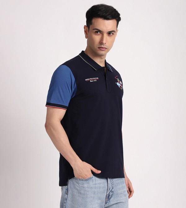 Beverly Hills Polo Club  T-Shirts - Navy Polo T-shirts