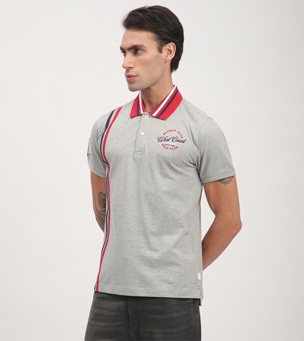 Beverly Hills Polo Club  T-Shirts - Grey Polo T-shirts