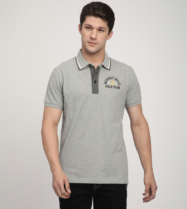 Beverly Hills Polo Club  Clothing - Grey Polo T-shirts