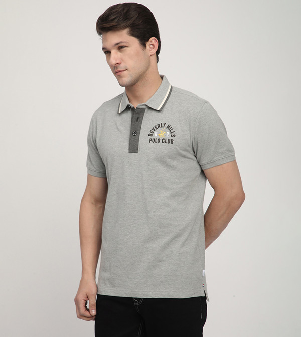 Beverly Hills Polo Club  Clothing - Grey Polo T-shirts