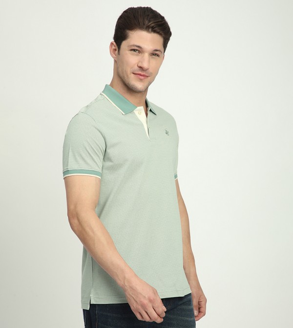 Beverly Hills Polo Club  Polo T-Shirts - Green Polo T-shirts
