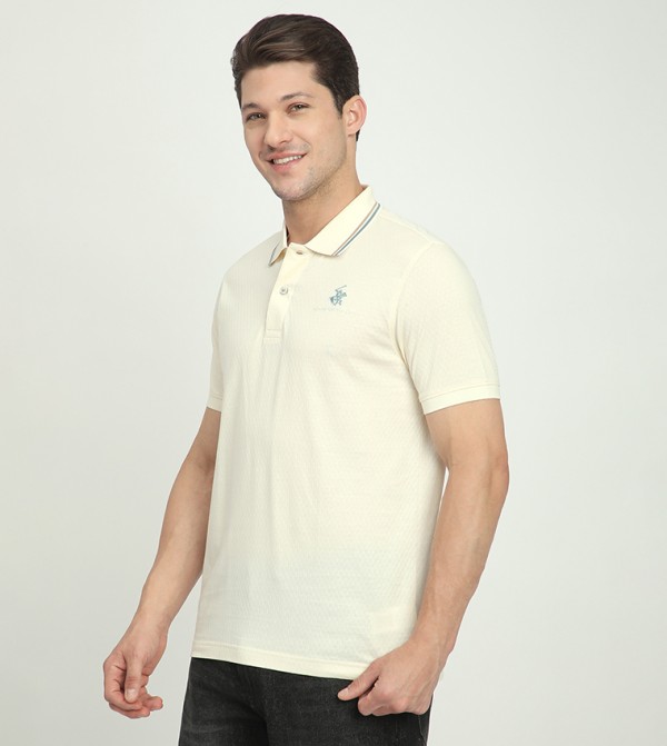 Beverly Hills Polo Club  Polo T-Shirts - Beige Polo T-shirts