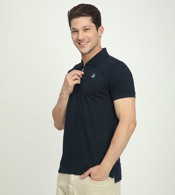 Beverly Hills Polo Club  Polo T-Shirts - Navy Polo T-shirts