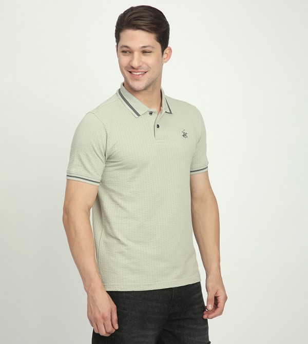 Beverly Hills Polo Club  Polo T-Shirts - Grey Polo T-shirts